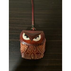 Leather owl coin purse